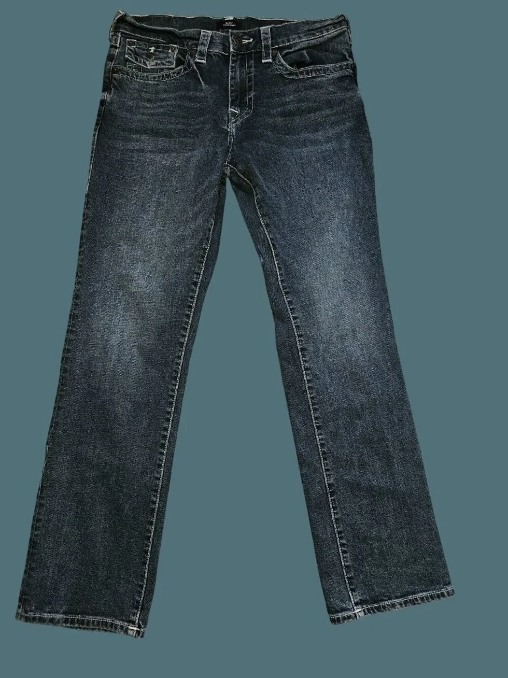 True Religion Ricky Relaxed Straight Leg Stretch Flap Pocket Jeans Men Size 34